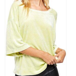 Free People Valerie Tee Tunic Top Lime Glo Oversized Size L